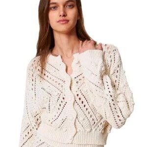 NWT! TWINSET Cardigan w/ Open-Knit Design•M